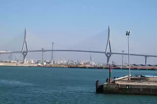 Free download Bridge Port Cadiz -  free photo or picture to be edited with GIMP online image editor