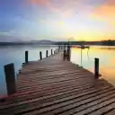 Brown Wooden Pier Over Calm  screen for extension Chrome web store in OffiDocs Chromium
