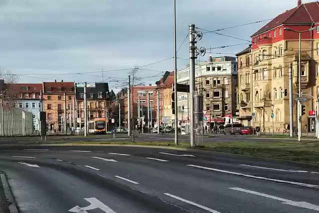 Free download building road traffic tram downtown free picture to be edited with GIMP free online image editor