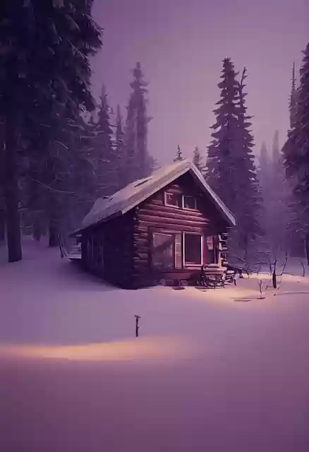 Free download cabin forest snow winter landscape free picture to be edited with GIMP free online image editor