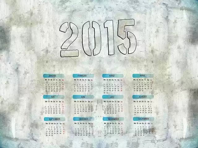 Free download Calendar 2015 Grunge -  free illustration to be edited with GIMP free online image editor