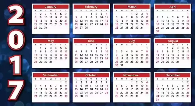 Free download Calendar 2017 Agenda -  free illustration to be edited with GIMP free online image editor