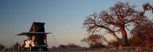 Free download Camping Sunset Botswana Saltpan -  free photo or picture to be edited with GIMP online image editor