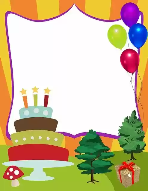 Free download Card Happy Birthday Party -  free illustration to be edited with GIMP free online image editor