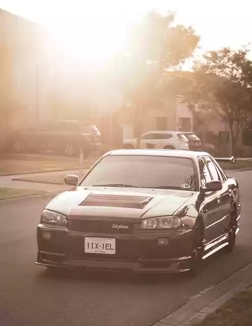Free download car road sunlight nissan skyline free picture to be edited with GIMP free online image editor