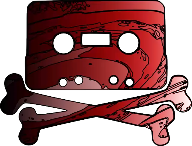 Free download Cassette Tape Crossed Bones - Free vector graphic on Pixabay free illustration to be edited with GIMP free online image editor