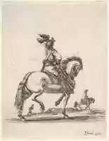 Free download Cavalier Riding at a Walk Towards the Right, from Divers exercices de cavalerie free photo or picture to be edited with GIMP online image editor