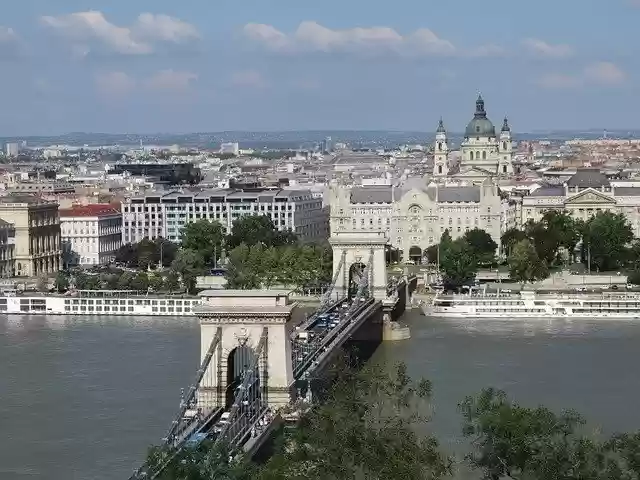 Free download Chain Bridge Budapest Danube -  free photo or picture to be edited with GIMP online image editor