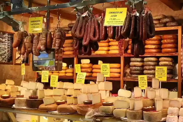 Free download cheese sausage ham market hall free picture to be edited with GIMP free online image editor