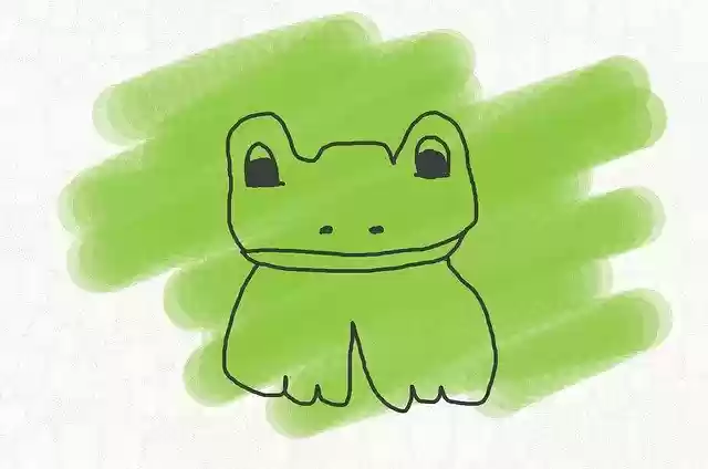 Free download Children Drawing Frog Green -  free illustration to be edited with GIMP free online image editor