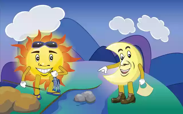 Free download ChildrenS Book Moon And Sun -  free illustration to be edited with GIMP free online image editor