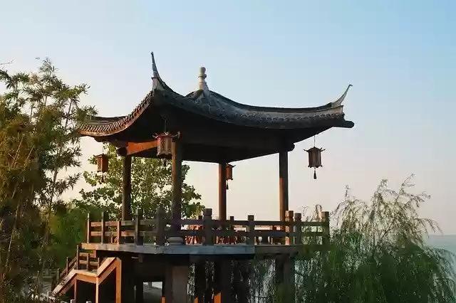 Free download China Taihu Lake Wood Pavilion -  free photo or picture to be edited with GIMP online image editor