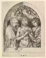 Free download Christ as the Man of Sorrows with the Virgin and St. John free photo or picture to be edited with GIMP online image editor