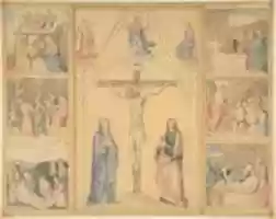 Free download Christ on the Cross with Six Scenes from the Life of Christ free photo or picture to be edited with GIMP online image editor