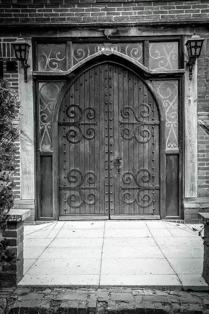 Free download Church Door Nice Black And -  free photo or picture to be edited with GIMP online image editor
