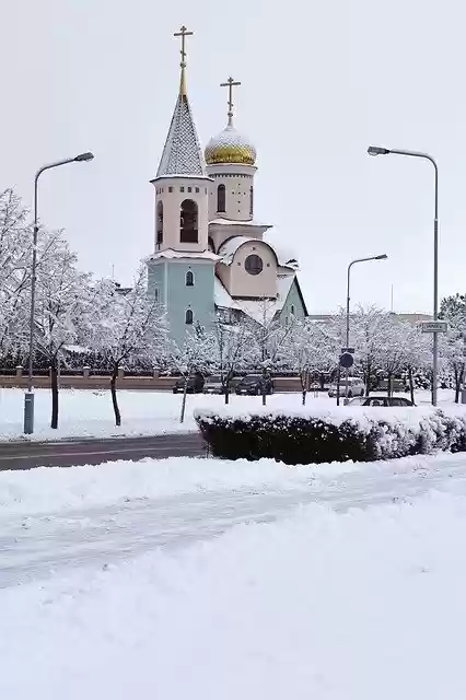 Free download Church Winter Colorful -  free photo or picture to be edited with GIMP online image editor