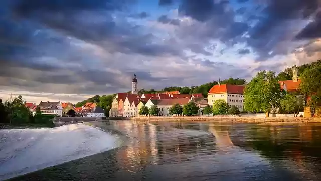 Free download cityscape river landsberg am lech free picture to be edited with GIMP free online image editor