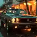 Classic Dodge Challenger RT Night in Miami  screen for extension Chrome web store in OffiDocs Chromium