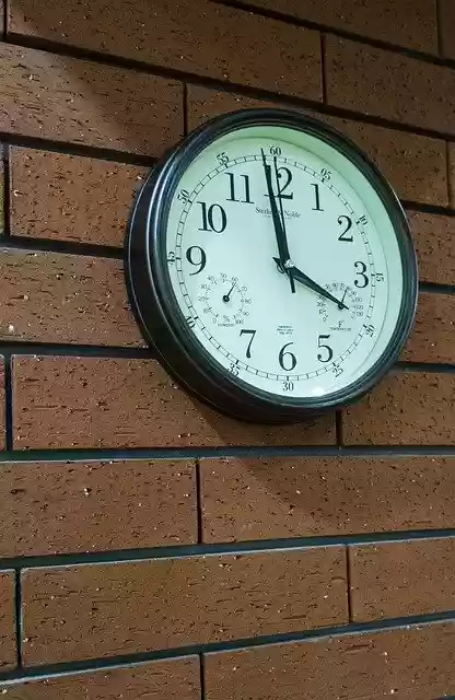 Free download Clock Brick Wall Time -  free photo or picture to be edited with GIMP online image editor