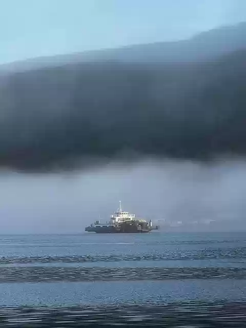 Free download clouds boat sea mist fog mountain free picture to be edited with GIMP free online image editor