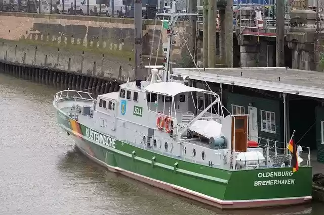 Free download Coast Guard Boat Hamburg German -  free photo or picture to be edited with GIMP online image editor