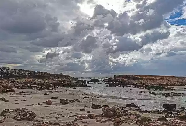 Free download coast sea sky clouds nature free picture to be edited with GIMP free online image editor