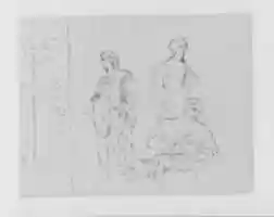 Free download Compositional Study: Standing Draped Man, Female Figure (from Sketchbook) free photo or picture to be edited with GIMP online image editor