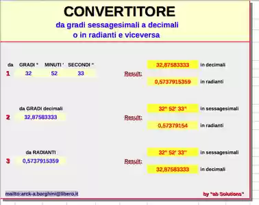 ດາວໂຫຼດຟຣີ Convertitore da gradi sessagesimali a decimali DOC, XLS ຫຼື PPT template ຟຣີເພື່ອແກ້ໄຂດ້ວຍ LibreOffice ອອນໄລນ໌ ຫຼື OpenOffice Desktop ອອນລາຍ