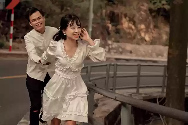 Free download couple happy holding hands running free picture to be edited with GIMP free online image editor