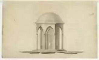Free download Cross-section of a chapel (?); verso: Pavillion in Neogothic style free photo or picture to be edited with GIMP online image editor