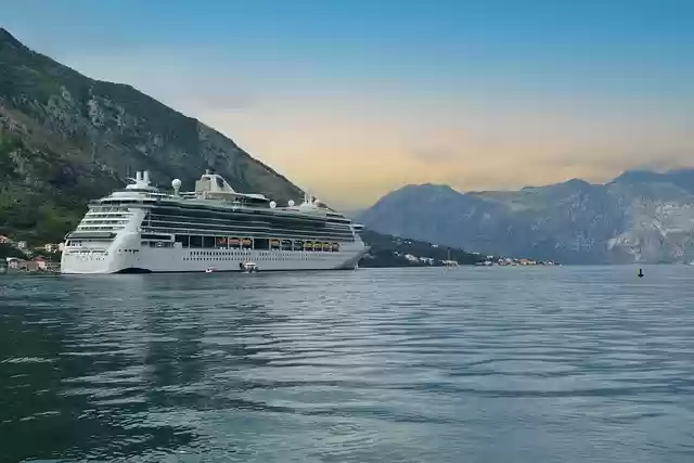 Free download cruise ship mountains sunset sea free picture to be edited with GIMP free online image editor