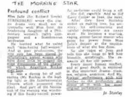 Free download Cut Out Morning Star Review Of Miss Julie By Jo Stanley, 1984  free photo or picture to be edited with GIMP online image editor