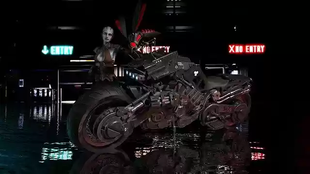 Free download Cyborg Alien Motorcycle -  free illustration to be edited with GIMP free online image editor