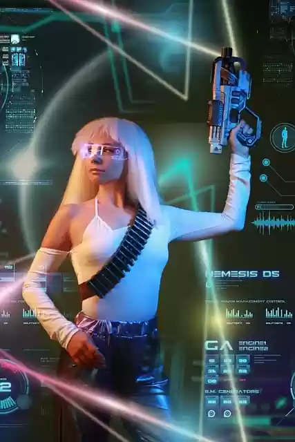 Free download cyborg woman action weapons future free picture to be edited with GIMP free online image editor