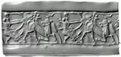 Free download Cylinder seal and modern impression: hunting scene free photo or picture to be edited with GIMP online image editor