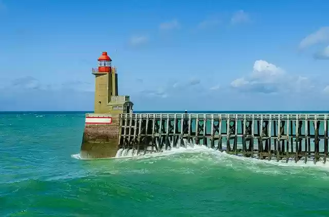 Free download Dam Lighthouse Landscape -  free photo or picture to be edited with GIMP online image editor