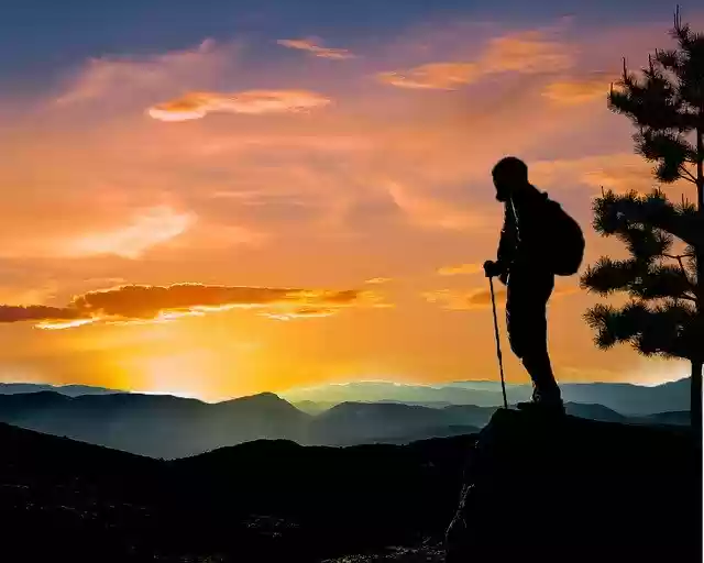 Free download Dawn Man Mountain -  free illustration to be edited with GIMP free online image editor