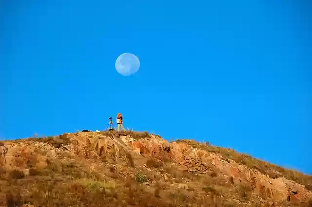 Free download daytime moon mountain nature free picture to be edited with GIMP free online image editor