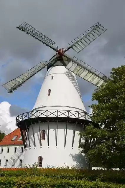 Free download Denmark Windmill Building -  free photo or picture to be edited with GIMP online image editor