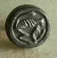 Free download Design Amulet with a Hippopotamus (? ) Head on the Back Pierced for Stringing, and a Left-facing Monkey as the Device free photo or picture to be edited with GIMP online image editor