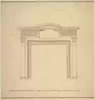 Free download Design for a Chimneypiece with a Frieze with Floral Decoration and Capitals Decorated with Animals free photo or picture to be edited with GIMP online image editor