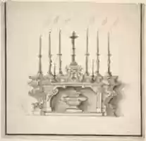 Free download Design for an Altar With Six Large Candelabra free photo or picture to be edited with GIMP online image editor