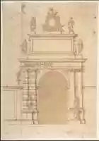 Free download Design for an Arched Portal with Royal Arms and Allegorical Figures free photo or picture to be edited with GIMP online image editor