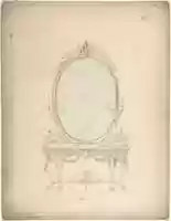 Free download Design for an Oval Mirror over a Side Table free photo or picture to be edited with GIMP online image editor
