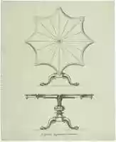 Free download Design for a Star-shaped Tilting Pedestal Table: Two Views free photo or picture to be edited with GIMP online image editor