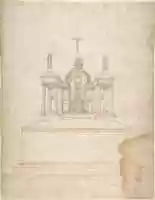 Free download Design for a Tabernacle Surmounted by Christ on the Cross and Praying Figures (the Virgin and Saint John?). free photo or picture to be edited with GIMP online image editor