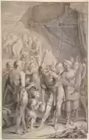 Free download Design for a Title Page: A General and His Army Looking at a Map. free photo or picture to be edited with GIMP online image editor