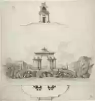 Free download Design for Colossal Triumphal Arch Surmounted by a Quadriga free photo or picture to be edited with GIMP online image editor