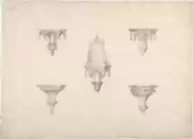 Free download Design for Five Medieval Brackets, the Central One Bearing a Clock free photo or picture to be edited with GIMP online image editor