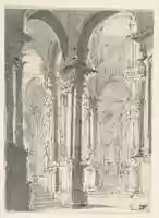 ดาวน์โหลดฟรี Design for Stage Set พร้อม Circular Arcade (recto); Sketch for Stage Set พร้อม Circular Arcade (ในทางกลับกัน) รูปภาพหรือรูปภาพฟรีที่จะแก้ไขด้วยโปรแกรมแก้ไขรูปภาพออนไลน์ GIMP